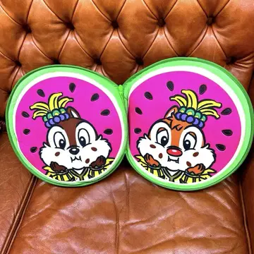 칩과 데일 수박 모양 쿠션 지퍼 개폐 구체 반원형