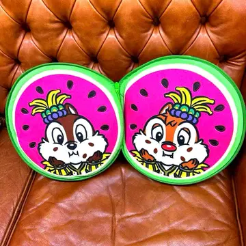 칩과 데일 수박 모양 쿠션 지퍼 개폐 구체 반원형