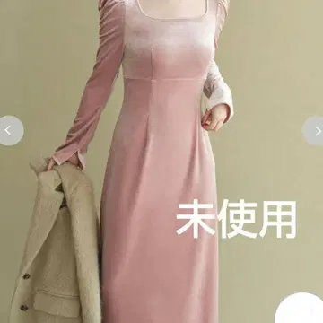 미사용 프레이 아이디 스퀘어 넥 벨로아 원피스 1 한정 컬러