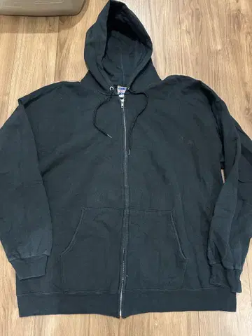 90s 헤인즈 지퍼 후드티 블랙 XL USA 알루미늄