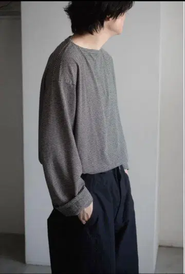 [ blurhms ] C/NAPP Border Boat-neck Tee