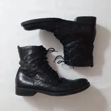 Real Leather Lace Up Combat Boots Italy