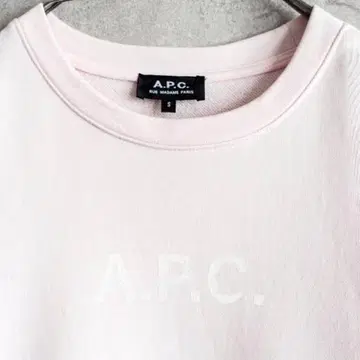 새상품 택 포함 A.P.C. 로고 맨투맨 핑크 stamp logo