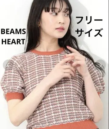 BEAMS HEART 빔즈 컬러풀 체크 니트 프리 사이즈 여성