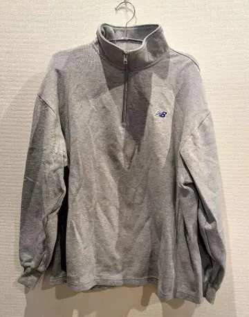 New Balance 그레이 하프 지퍼 트레이닝복 L
