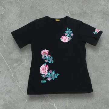 FEILER 꽃무늬 자수 V넥 티셔츠