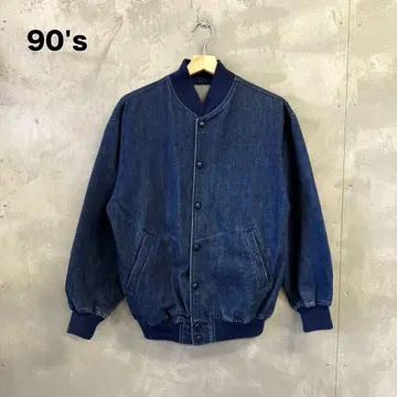 90's 데님 블루종 자켓 박스 실루엣