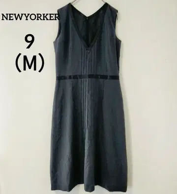 NEWYORKER 뉴요커 슬리브리스 V넥 원피스 네이비 9