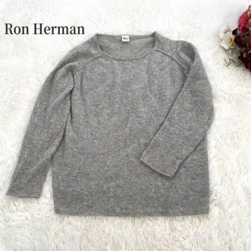 Ron Herman 캐시미어 100% 니트 그레이 라운드넥 고급 S