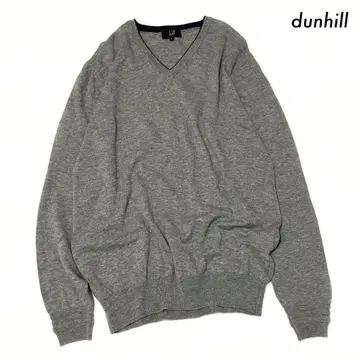 dunhill 던힐 긴팔 니트 V넥 니트 그레이 남성용 스코틀랜드제