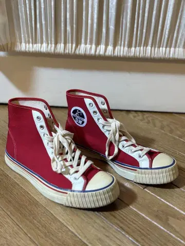 D.W. 더블웍스 레드 하이컷 스니커즈 아메카지