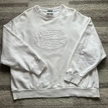 LACOSTE : 라코스테 빅 로고 맨투맨 화이트
