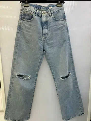 블랙 바이 마우지 데미지 스트레이트 데님