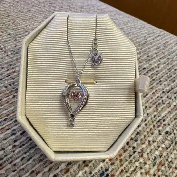 스와로브스키 기구형 펜던트 목걸이 핑크 스톤