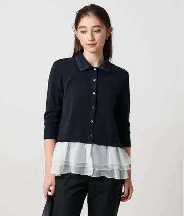 UNITED ARROWS 레이디 폴로콤비 니트 워셔블