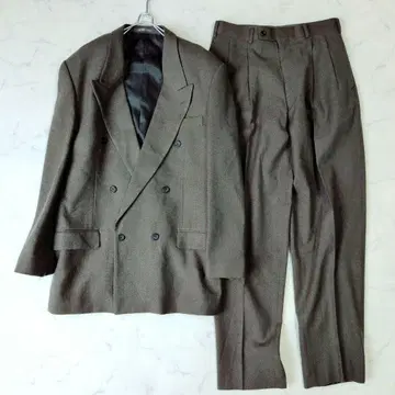 [ 레어 사이즈 ] 빈티지 더블 수트 셋업 카키 브라운 계열 3L