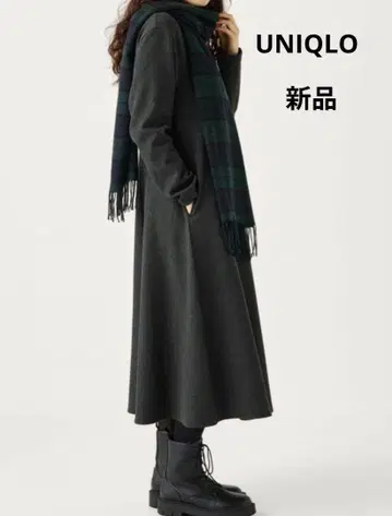 미사용 새상품 유니클로 브러쉬드 저지 원피스 3XL 다크 그레이