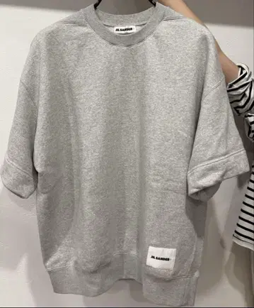 일본 정품 JIL SANDER 플러스 그레이 오버 사이즈 반팔 맨투맨 M