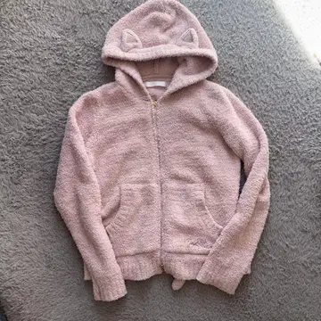 핑크하우스 고양이 귀 후드티 복슬복슬 집업 핑크 걸리시 스타일