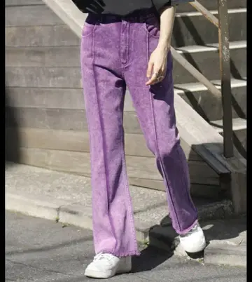 RAGEBLUE 레이지블루 컬러 데님 데님 팬츠 퍼플 청바지