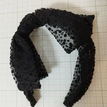 제니퍼 오렛 블랙 도트 레이스 머리띠 카미사키 메구 추천