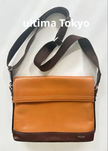 새상품급 ultima 가죽 숄더백 오렌지 브라운