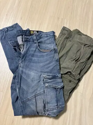 G-STAR RAW 데님 블루 올리브 팬츠 세트