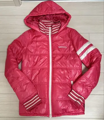 billabong 후드 부착 핑크 다운 자켓