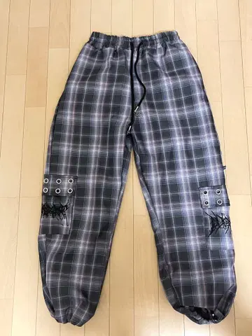 유메텐보 체크 무늬 루즈 지뢰 팬츠