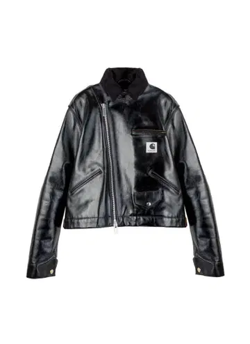 25aw sacai Carhartt WIP 레더 자켓 블랙