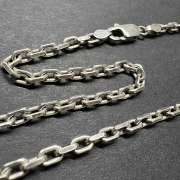[ 50cm 12g silver925 ] 빈티지 굵은 사각 체인 목걸이