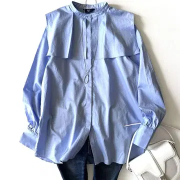 새상품급 SHIPS Colors 빅 칼라 셔츠 스카이블루