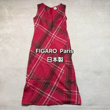 FIGARO Paris 슬리브리스 롱 원피스 체크 무늬 원피스