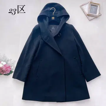컨디션 최상 23구 울 캐시미어 숏코트 후드 부착 블랙 38