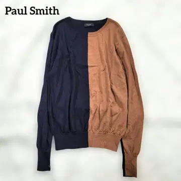 새상품급 폴스미스 니트 얇은 소재 바이컬러 투톤 울 실크 워셔블