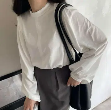 nairo 스탠드 카라 블라우스 IVORY / M