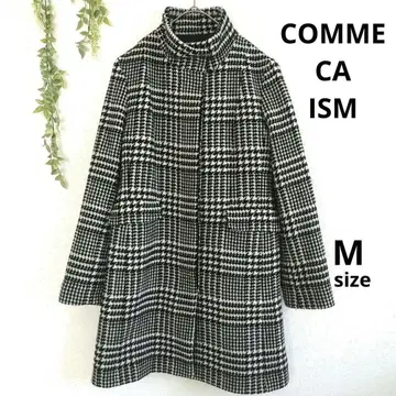 컴시즘 COMME CA ISM 하운드투스 체크 패턴 롱 코트 스타일리시