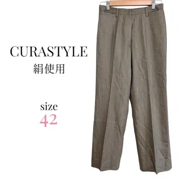 CURASTYLE [ 42 ] 여성용 수트 슬랙스 팬츠 실크 혼방 그레이
