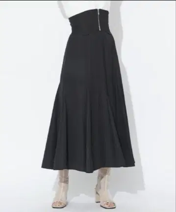And couture 코르셋 벨트 내로우 플레어 스커트