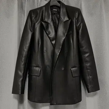 [ ZARA ] 인조 가죽 레더 자켓 블랙