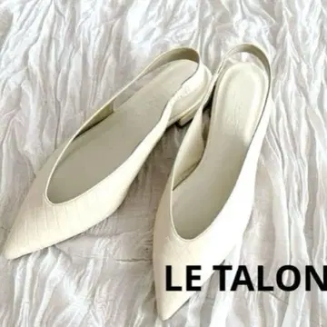 LE TALON 스틸레토 엠보싱 슬링백 뮬 23.5cm