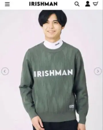 IRISHMAN 아이리쉬맨 자카드 크루넥 니트 골프 S
