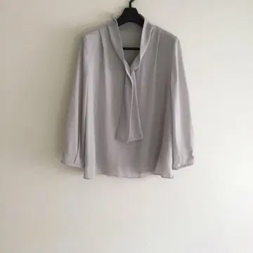 PLST 플라스테 조젯 보타이 블라우스 그레이 M