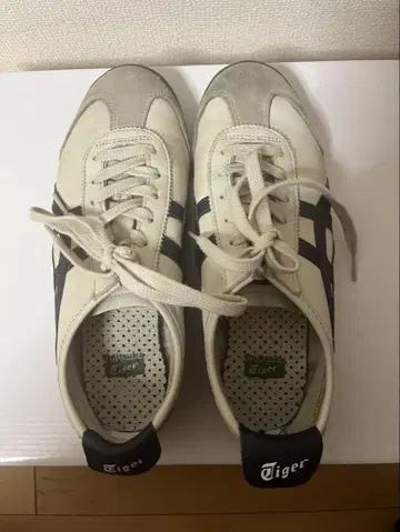 타이거 아이보리 네이비 스니커즈