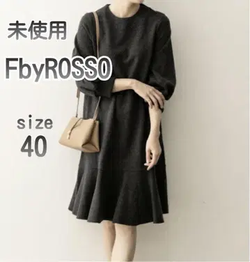 미사용품 F by ROSSO 로쏘 원피스 밑단 플레어 40 L 그레이
