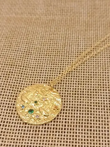 빈티지 골드 체인 지르코니아 목걸이 별자리 천칭자리