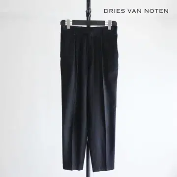 1990s DRIES VAN NOTEN 블랙 코튼 트라우저