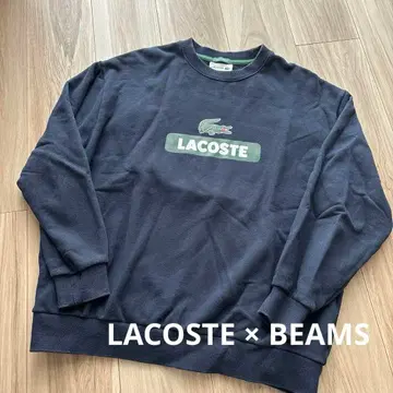 빔즈 LACOSTE 맨투맨 트레이닝복 별주 빅 로고 일본제 네이비