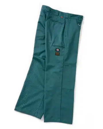 Dickies x AVIREX 더블니 센터 워크 프레스 그린 워크 팬츠