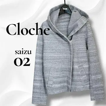 Cloche 그레이 스트라이프 후드티 M 크로셰
